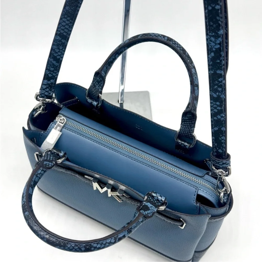 Michael Kors Large Reed Satchel Crossbody Bag & Matching Snap Wallet Denim